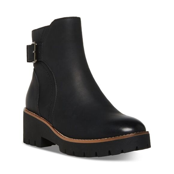AQUA COLLEGE Shoes - AQUA COLLEGE Womens Black 1" Platform Desiree Almond Toe Block Heel Booties 6 M
